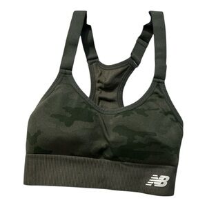 New Balance Green Camo Sports Bra Women’s Size XS-S Seamless Medium Support